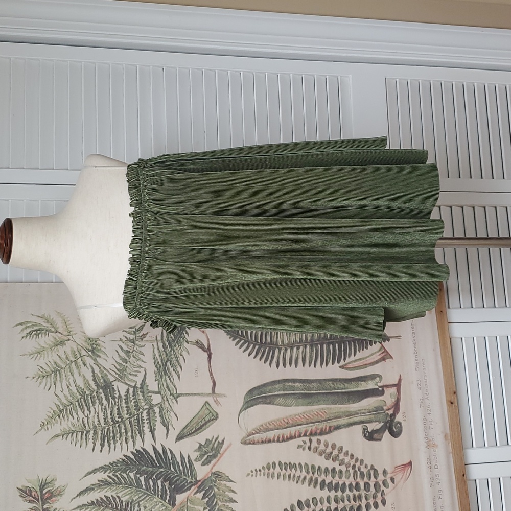 J.O.A. Olive Green Pleated Off The Shoulder Blouse NWOT